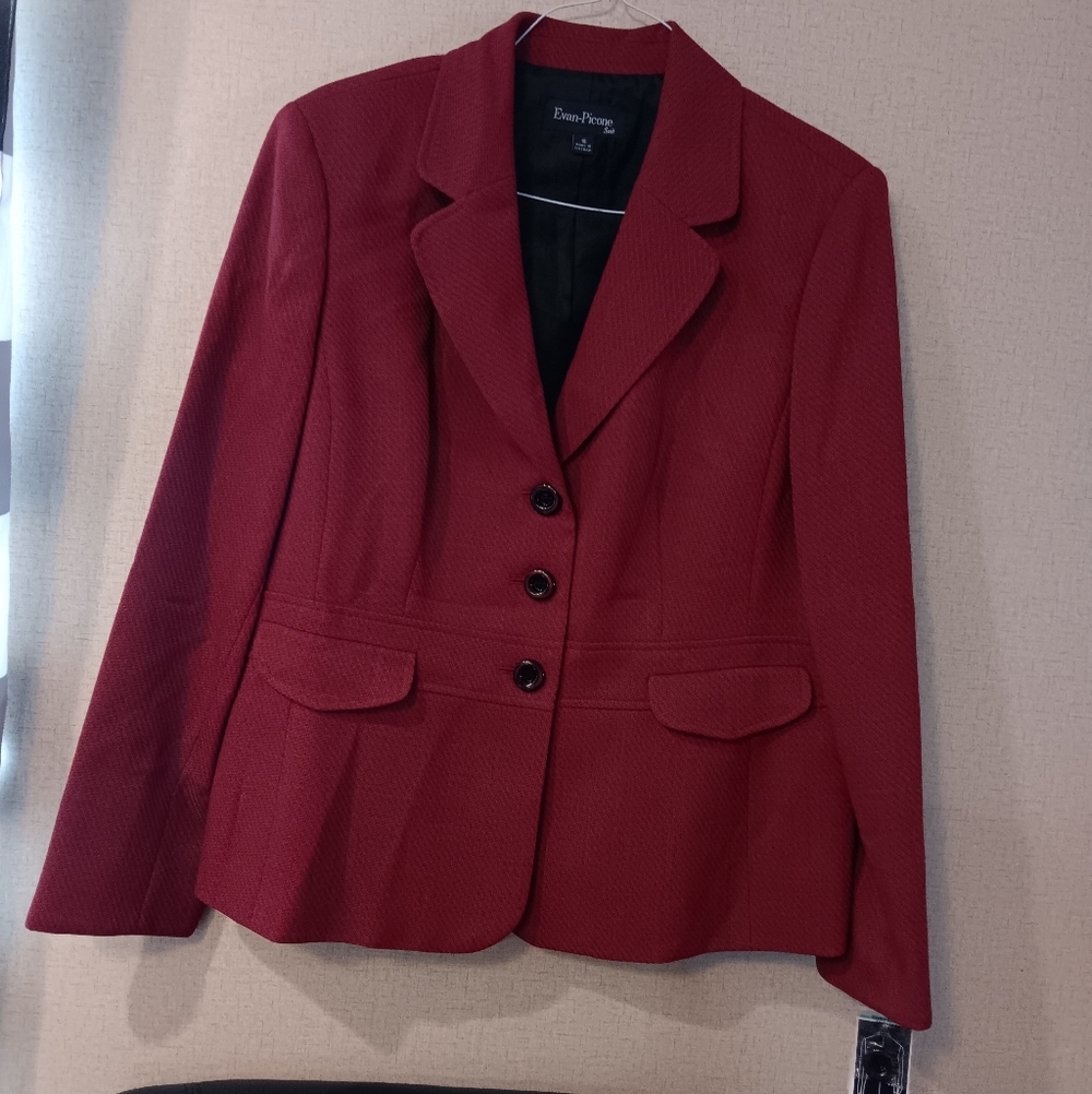 Evan Picone Women's Scarlet Blazer Sz 16 New With Tag $,200